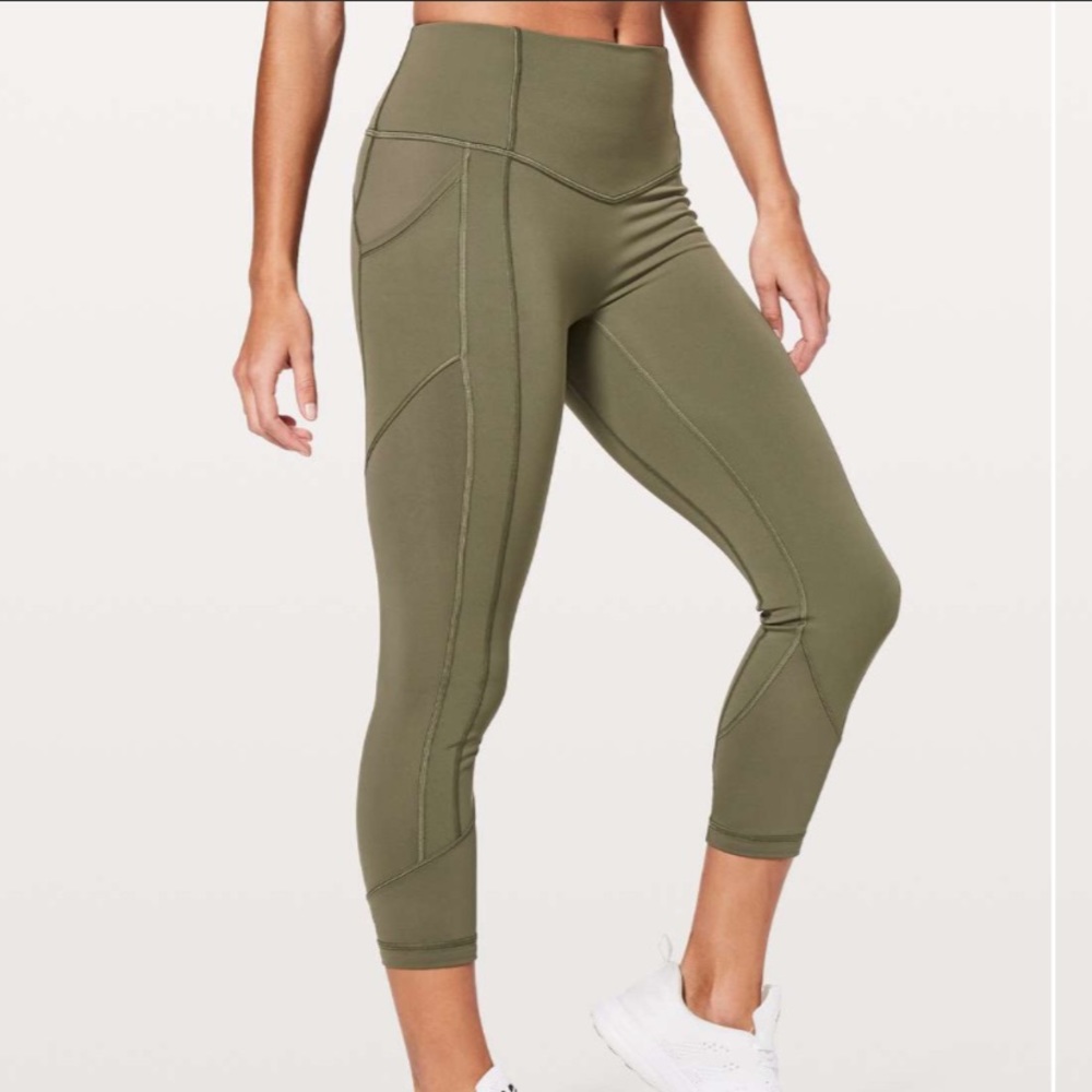 Lululemon Lemon All the Right Places Crop II 23” Size 8 in sage.